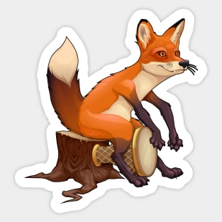 Fox Drummer Sticker